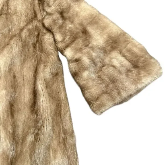 GENUINE MINK FUR COAT Vintage Full Length Autumn Haze Mink Coat Pastel Mink Coat